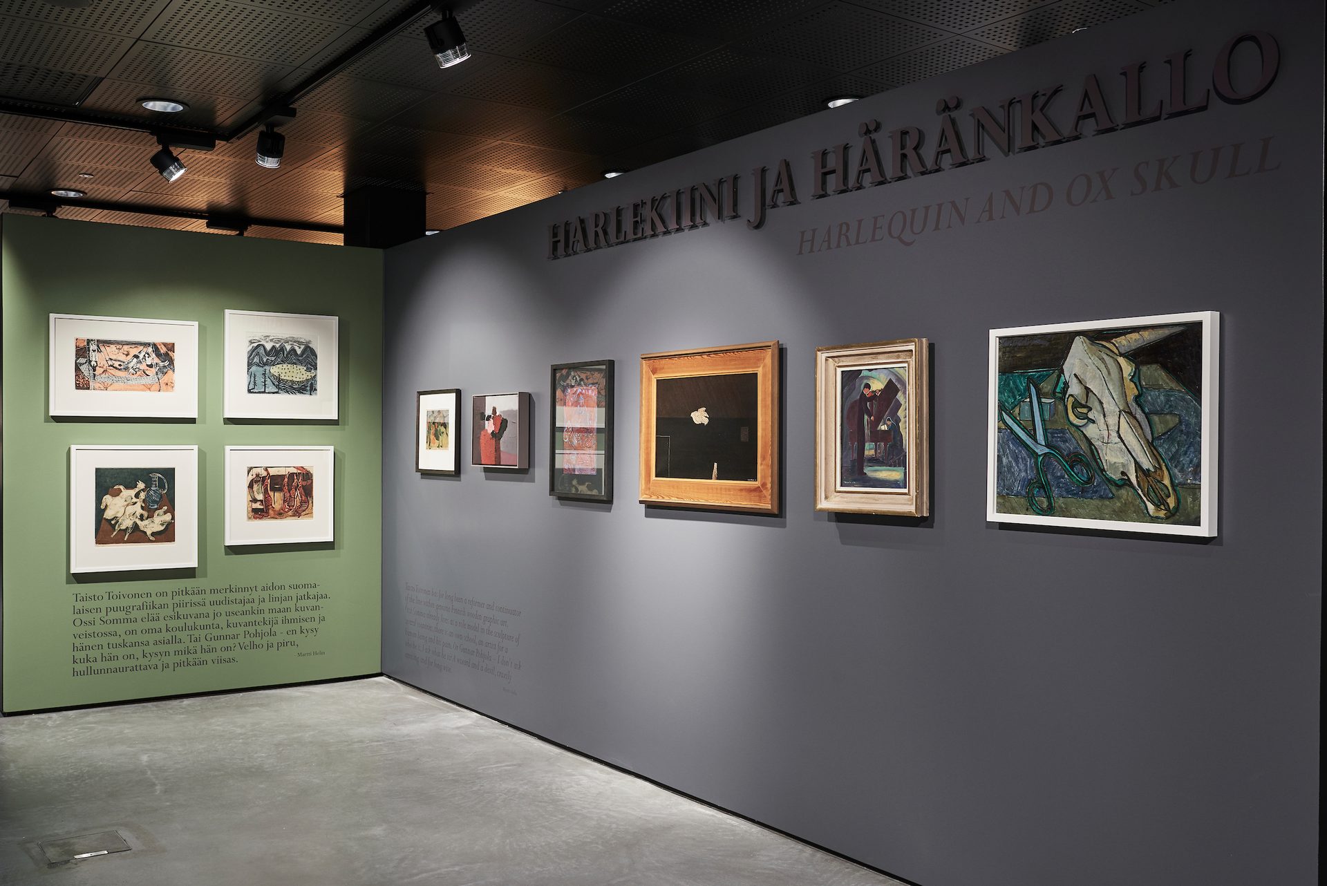 Taidetila Romu: Harlekiini ja häränkallo -näyttely